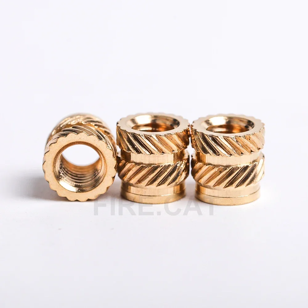 100/10 PCS Hot Melt Knurled Thread Brass Insert Nut M1/M1.2/M1.4/M2/M2.5/M3/M4/M5/M6/M8 Female Threaded Embedment Inserts Embed