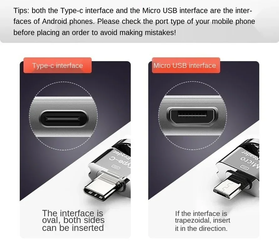 Устройство чтения карт Tf Type-c Мини-адаптер Otg Подключение мобильного телефона Карта зеркальной камеры Usb-c3.1 Высокоскоростной простой тип