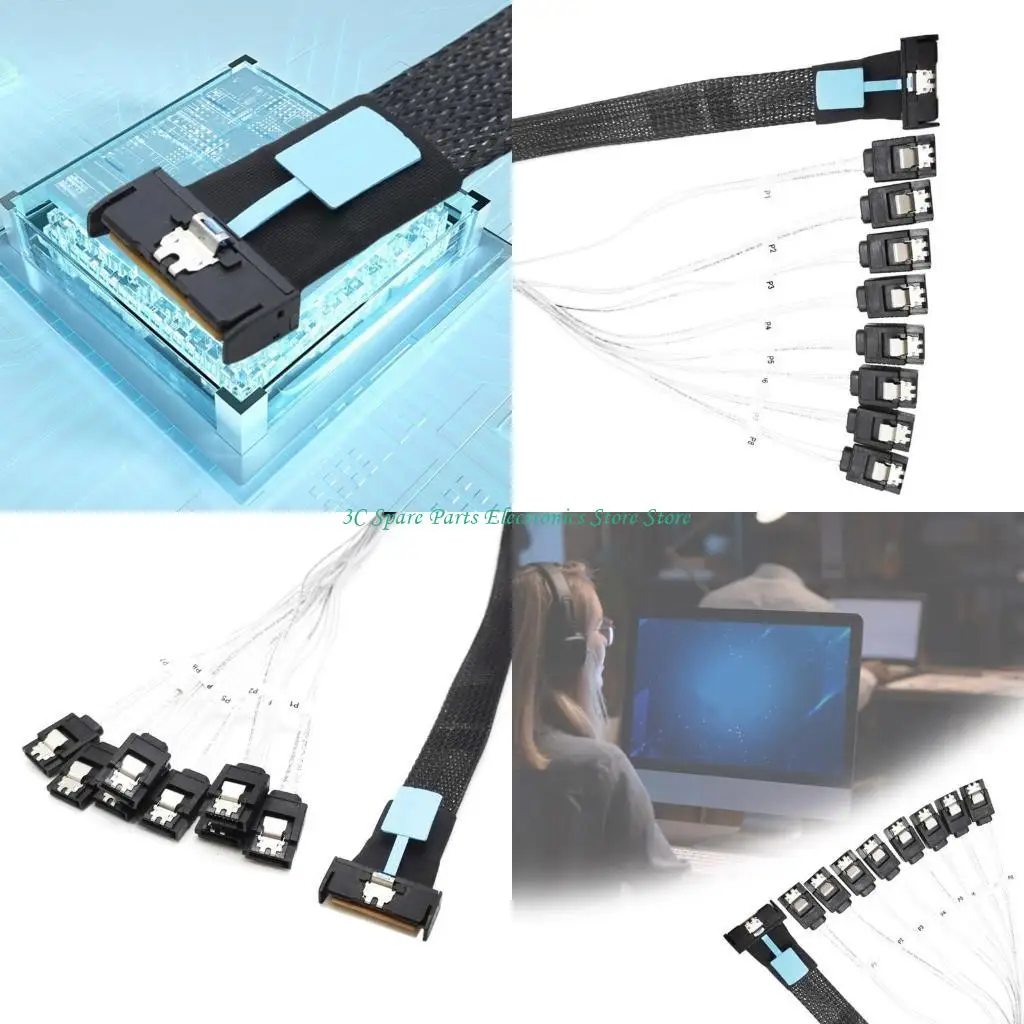 

SZ 8i (74p) до 8xsata Power Splitter Cable PCIE5.0 Порт 24 Гбит / с SAS4.0 СОВЕТ
