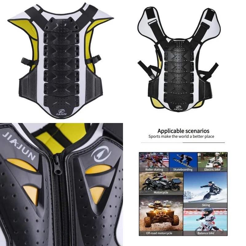QIKUI Newly Adult Men's Motorcycle Armor Riding clothing Off-road Protective Gear Vest Back Spine Protection Knight Clothes