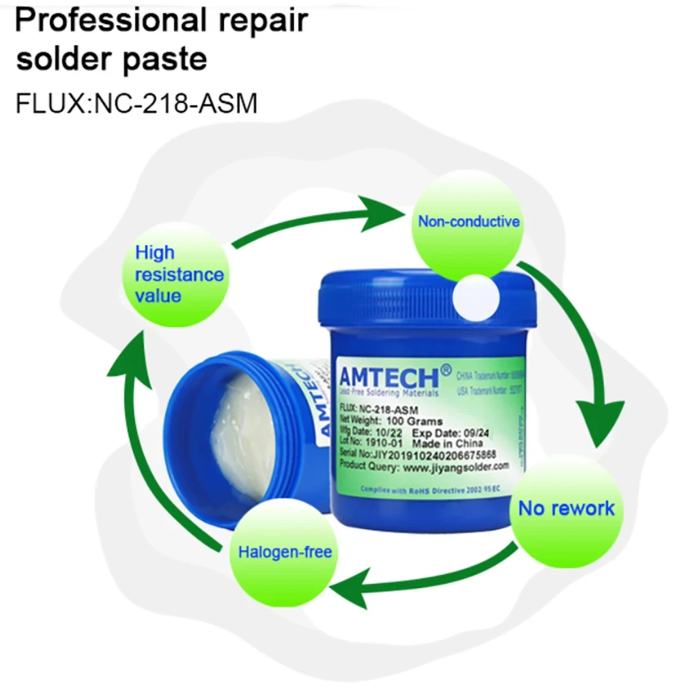 AMTECH NC-218-ASM Flux 100% Original Can Check the Authenticity Tin for Welding Solder Paste Rma218 Flux for Soldering Welding