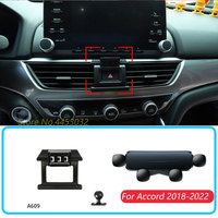 Car Phone Holder  For Honda Accord 2018-2022 Gravity Stand Mount Support Horizontal GPS Mobile Bracket Accessories With Base