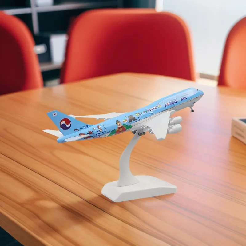 

Aircraft Model Korea B747 Simulation 20cm 1:400 Metal Alloy Material with Landing Gear Decoration Brithday Model Airplane