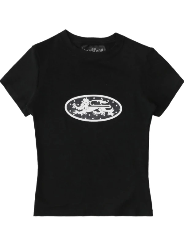 

Футболка с принтом Street Sle ort Sve Bla, повседневный летний топ Spor для молодых женщин, крутая круглая футболка из смеси волокна Ne