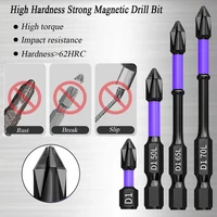 6/12 Pcs Magnetic Screwdriver Bits Non-slip Shockproof Phillips Impact Bits Hex Shank Alloy Steel Bits Suitable for Power Tools 5