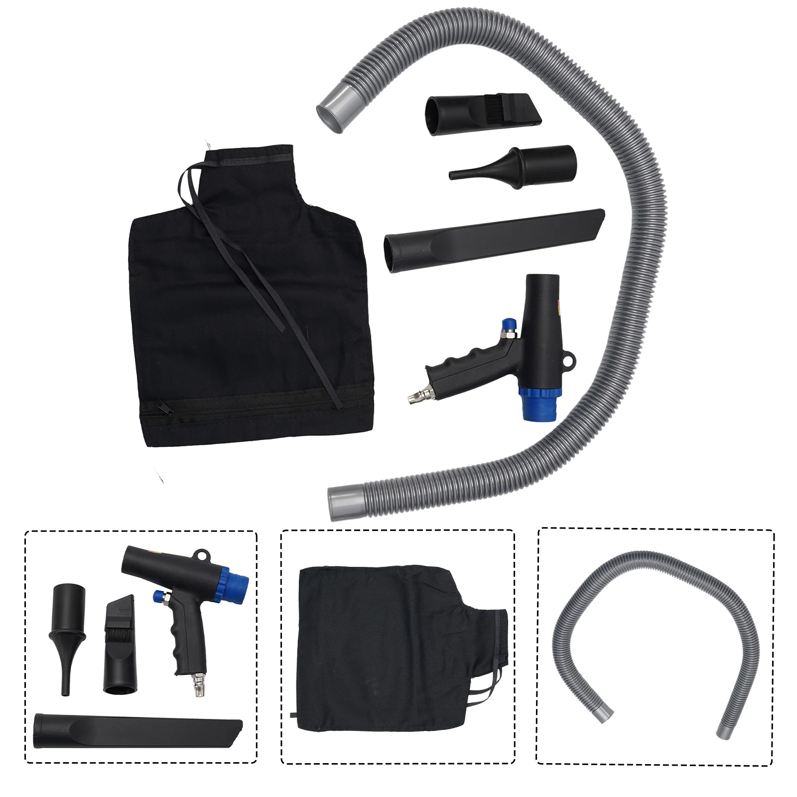 Bag Dust Pipe 6pcs Set 95mm Length Accessories Air Compressor Househod Pneumatic Blowing Power Tools Vacuum Cleaner