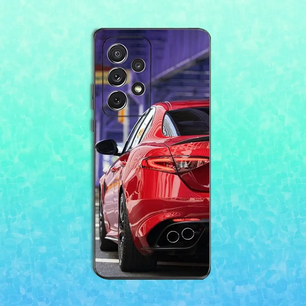 حافظة هاتف رائعة من A-Alfas R-Romeo لهاتف سامسونج S25، S24، S23، S22، S21، S20، S10، Ultra، Plus، Lite، FE، غطاء أسود من السيليكون الناعم