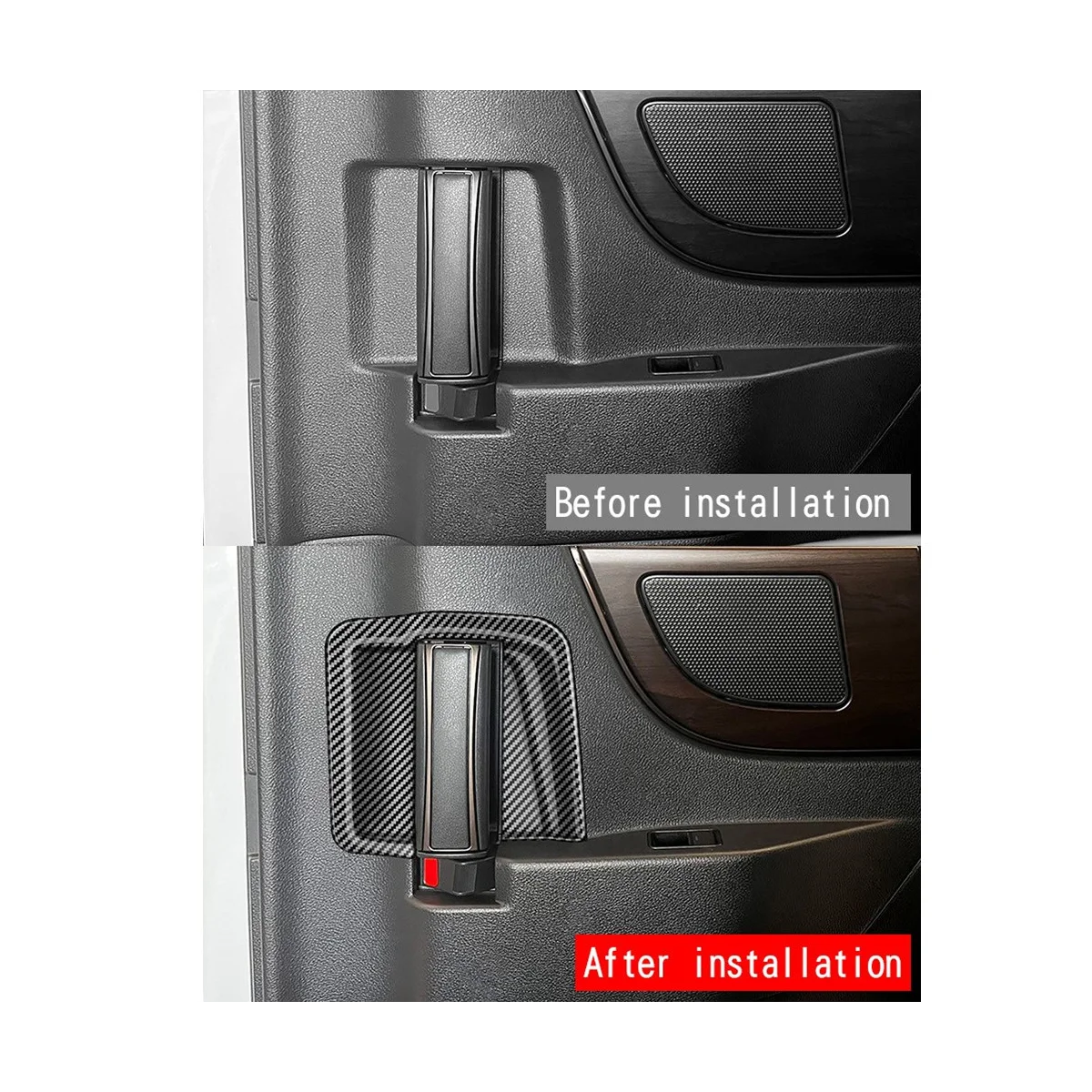 

Прочно для Toyota Alphard 40 Series 2023 + автомобильная внутренняя средняя дверная ручка, крышка чаши, накладка на рамку, наклейка из углеродного волокна