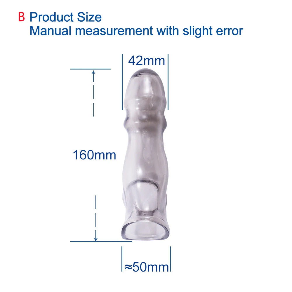 Reusable Penis Sleeves High Elastic Condoms Cock Extender Enlargement Delay Ejaculation Sex Toys For Men Couple 18+ Sex Product