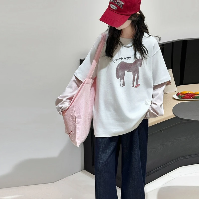 

2026 Spring New Hot Sale: Two Round Neck Cotton T-shirts and Loose Pants Set for Children's Vacation