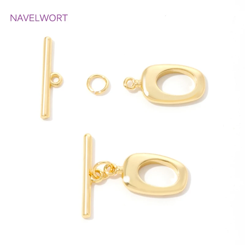 18K Gold Plated Brass Irregular OT Clasps Toggle Clasp For Jewelry Making,Connectors Clasps,For DIY Bracelet Making Accessories