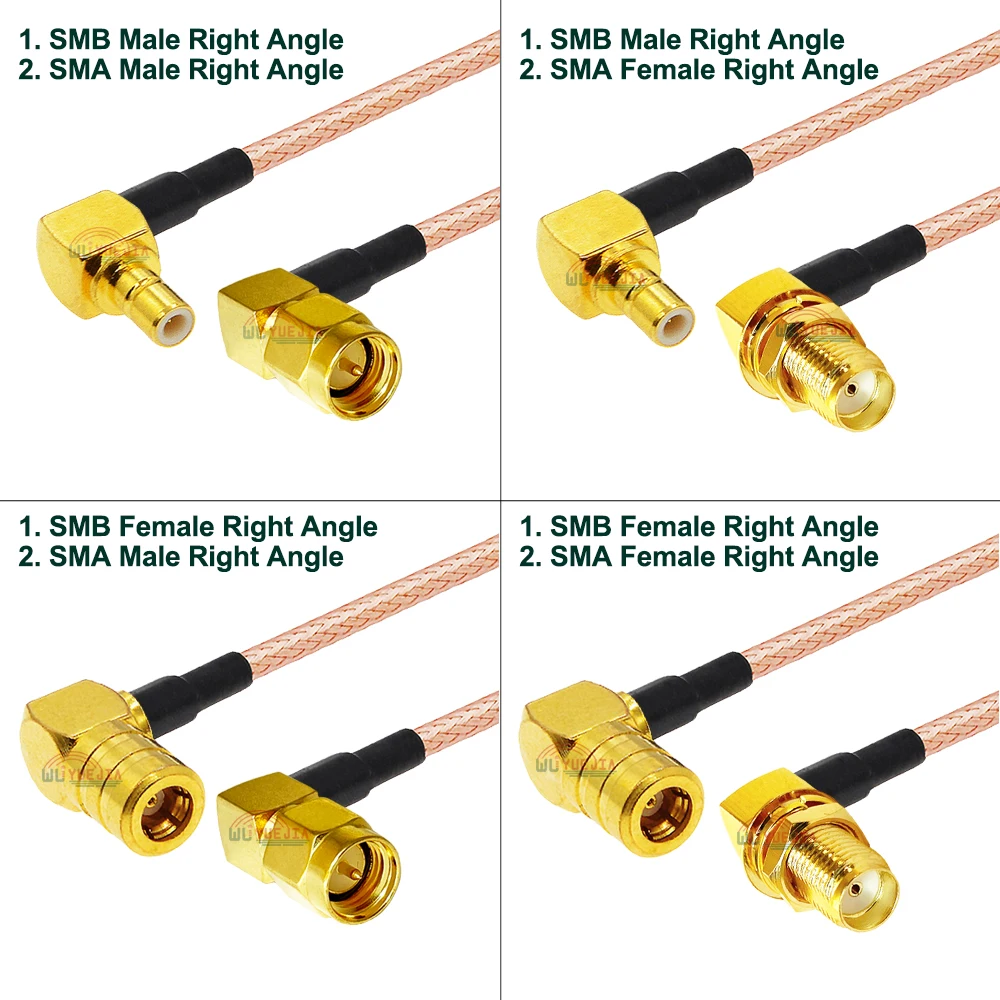 

1Pc 5/10/20CM~20M RG316 Cable SMA Male to SMB Female Jack Right Angle Connector 50ohm RF Coax Cable GPS Antenna Extension Cable