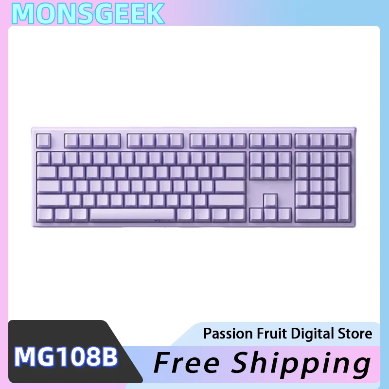 

Механическая клавиатура MONSGEEK MG108B с тремя режимами, RGB, горячая замена, совместима с двойной системой, клавиатура с длительным сроком службы батареи