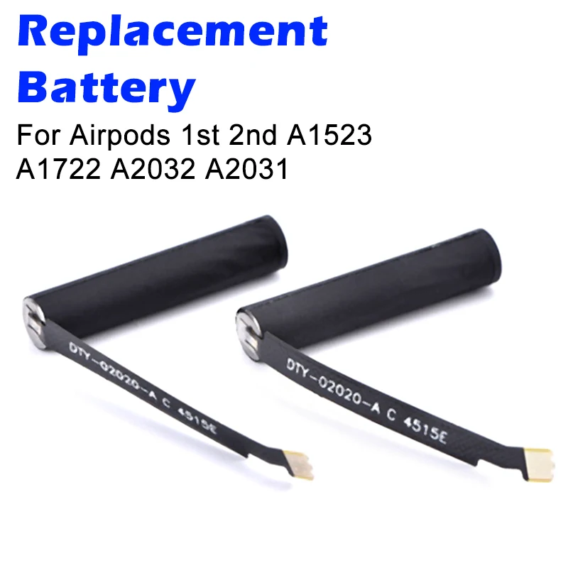 NEW 2PCS 25Mah Goky93Mwha1604 Replaceable Battery for Airpods 1St 2Nd A1604 A1523 A1722 A2032 A2031 for Air Pods 1 2 Battery