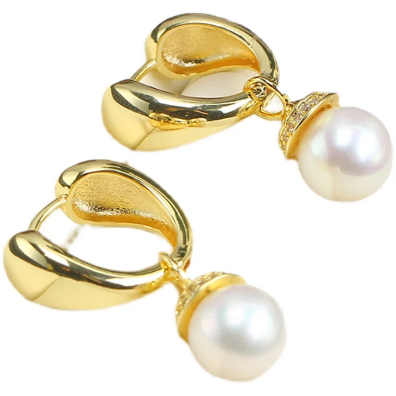 

E065 Gold Plated Copper Pearl Stud Earrings Findings Jewelry Making DIY Jewelry Accessories