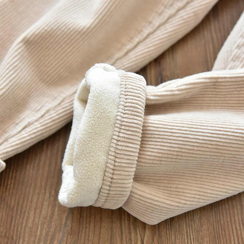 2026 Neue Kinder-Warmhosen Jungen Mädchen Herbst Winter Cord Dicke Sporthosen 1-9 Jahre Kinderkleidung Lässige Hochbund-Hosen – Detail 13