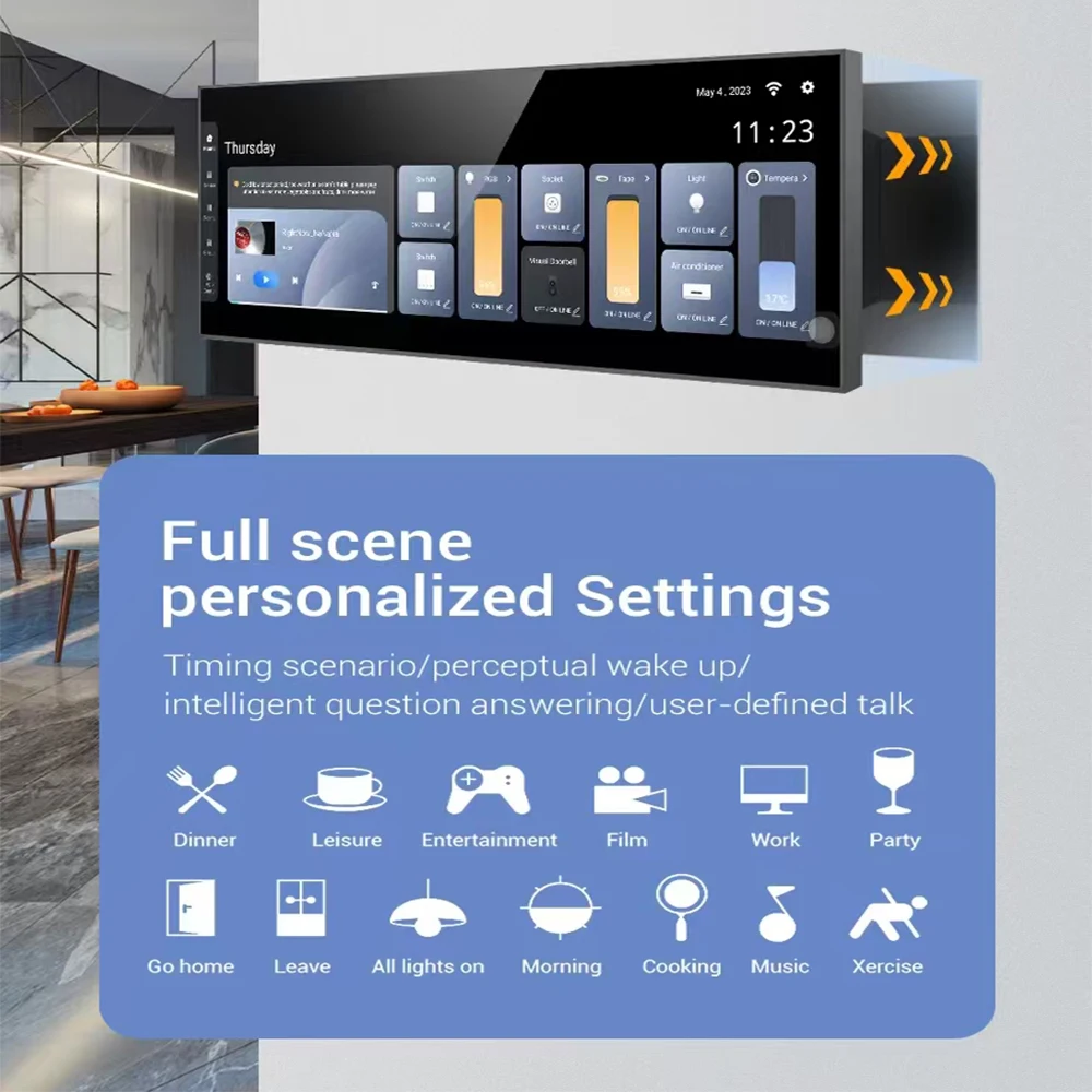 ZJZ Tuya Schermo di controllo Touchscreen wireless Lettore musicale Android Built-in Alexa Zigbee Gateway Hub Antenna Smart Gateway Contro