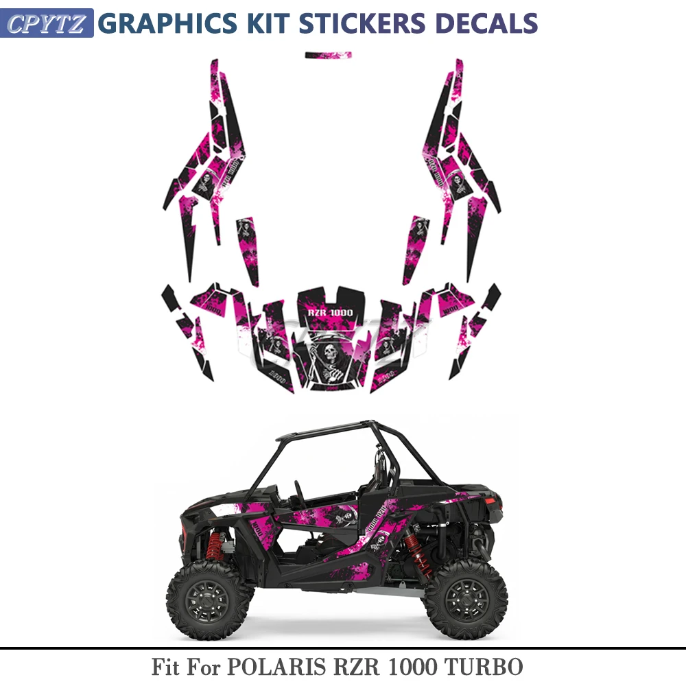 Graphics Kits Fit For Polaris RZR 1000 2 Door Turbo 2014-2019 POLARIS RZR 1000 TURBO Stickers Backgrounds Decals
