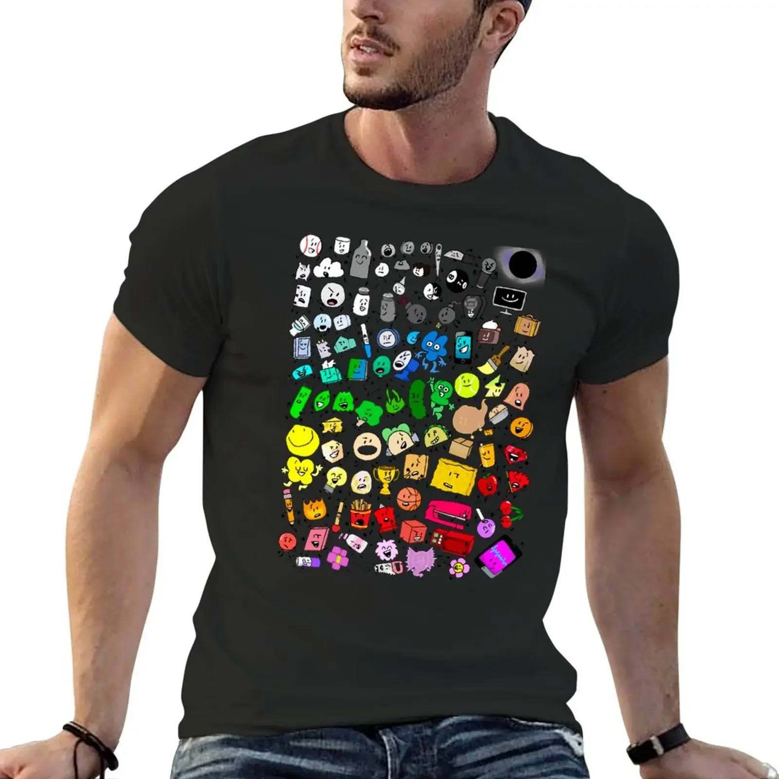 

BFDI Inanimate Insanity All Characters (Transparent) T-Shirt shirts graphic funny shirt cotton mens vintage t shirts