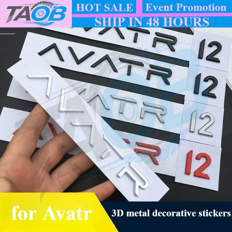 For Avita 12 07 Personalized Car Logo Black Warrior Modified Creative Metal English Letter Rear Car Label Accessories