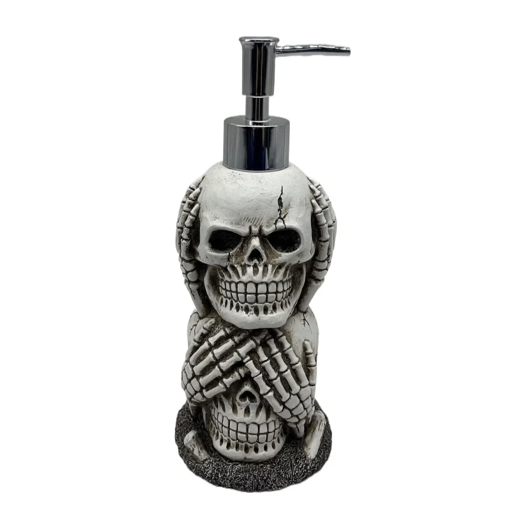 Songjin Halloween Skull Hand soap dispenser, Bathroom Ftop Lotion dispenser, Halloween Skull Rendo lotion pump bottle