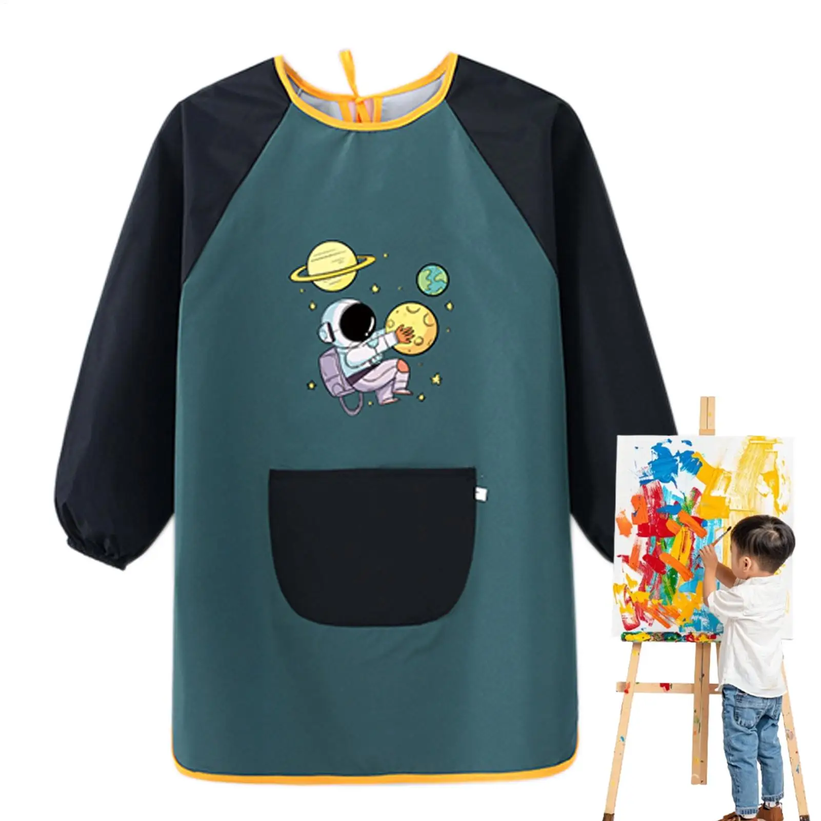 Children Art Apron Waterproof Kid Craft Painting Long Sleeve  Color drawing protective clothing for home school Crafting Baking