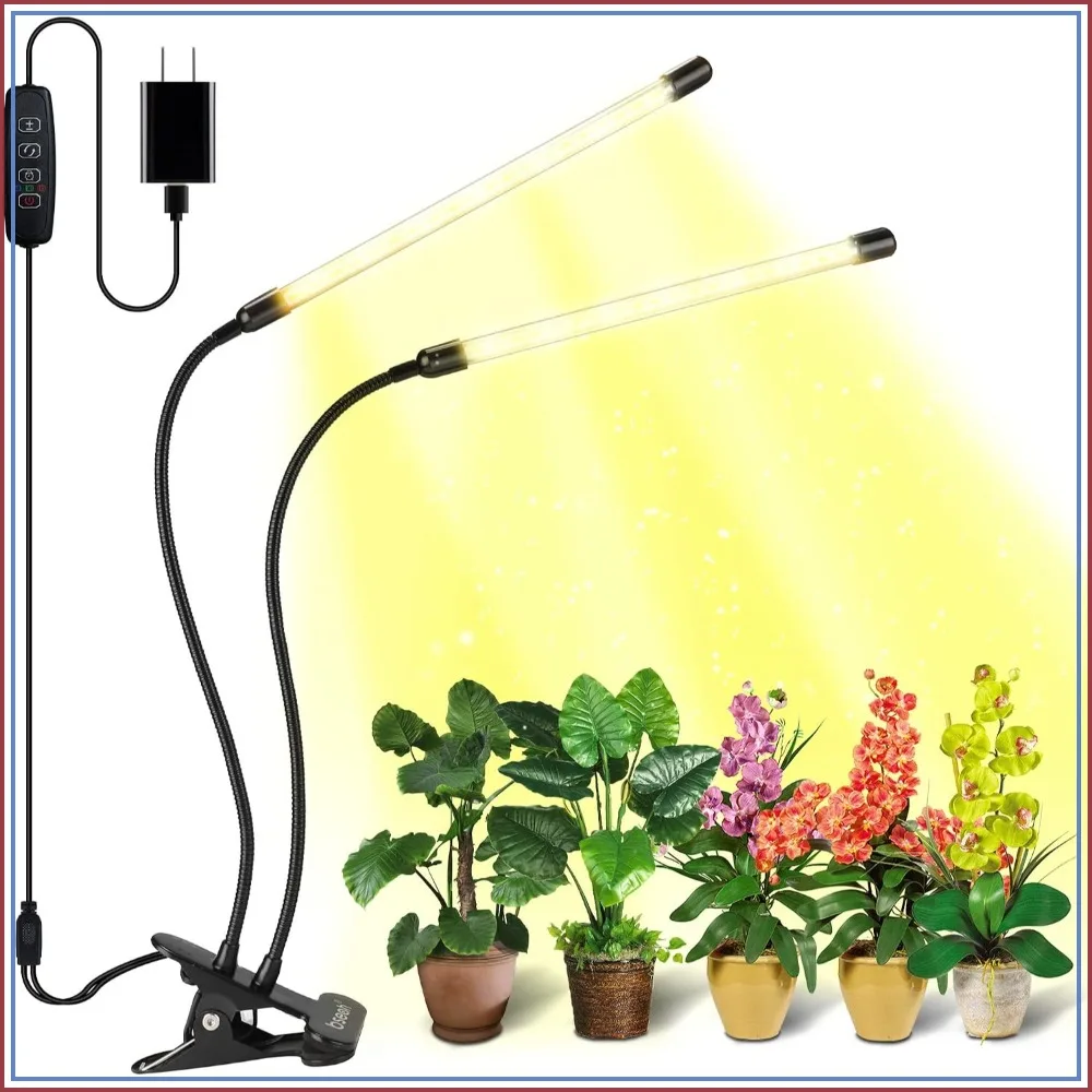 

Full Spectrum Grow Light for Indoor Plants, 10 Dimmable Levels, Auto Timer 3/9/12H