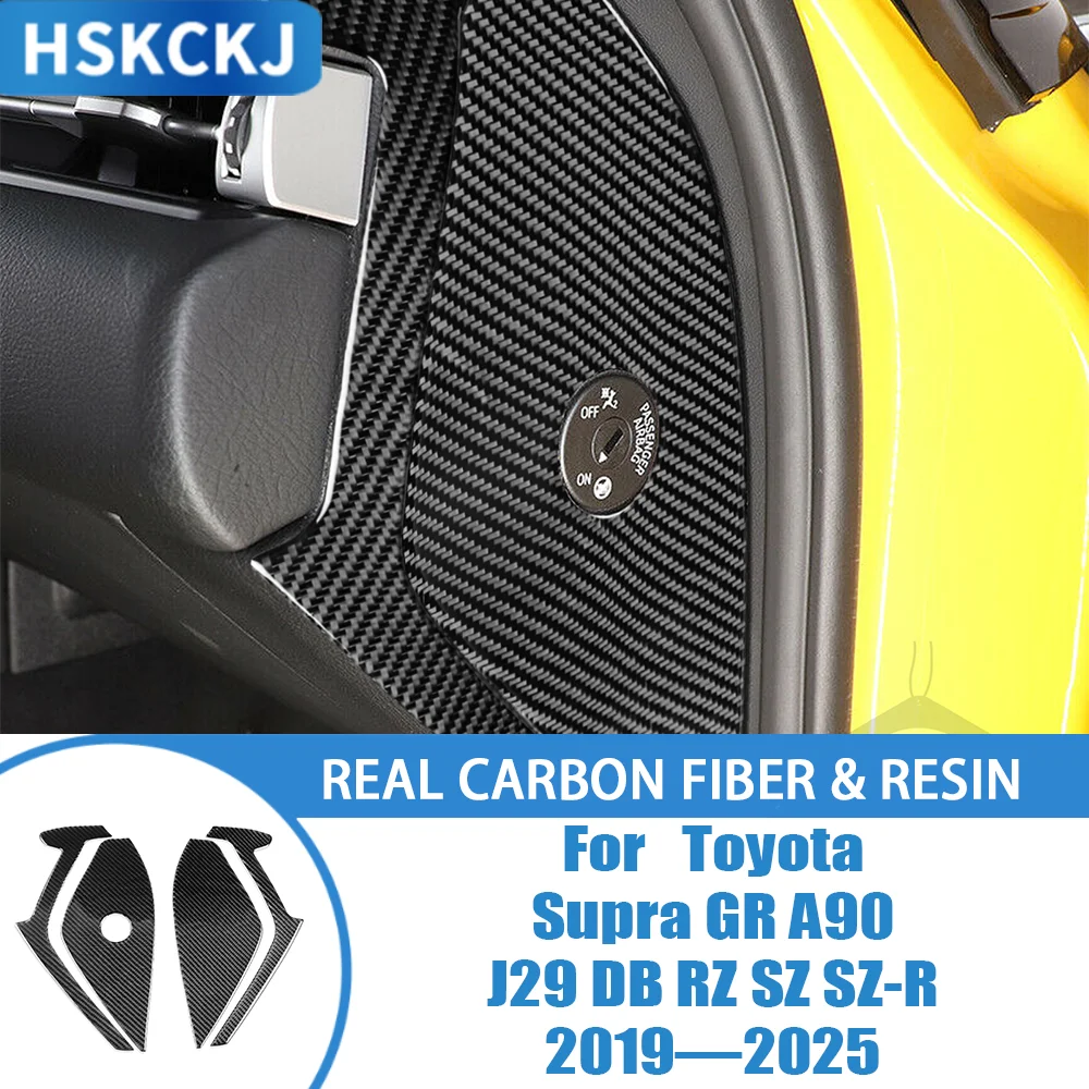 

For Supra GR A90 2019—2025 Car Accessories Front Dashboard Sides Panel Carbon Fiber Interior Trim Sticker