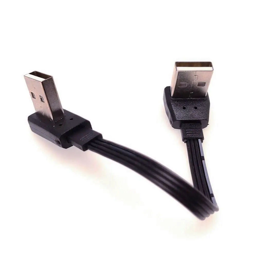 Fiches de câble USB vers USB souples, mâle court, angle droit, 90 degrés, type A, 0.1 m, 0.2 m, 0.3 m, 0.5 m