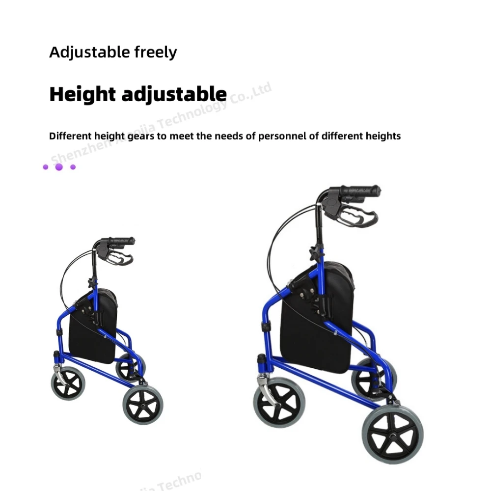 Elderly Training Walking Aids Can Sit Foldable Storage Walker Three Wheeled Carts Shopping Carts Are Portable And Lightweight