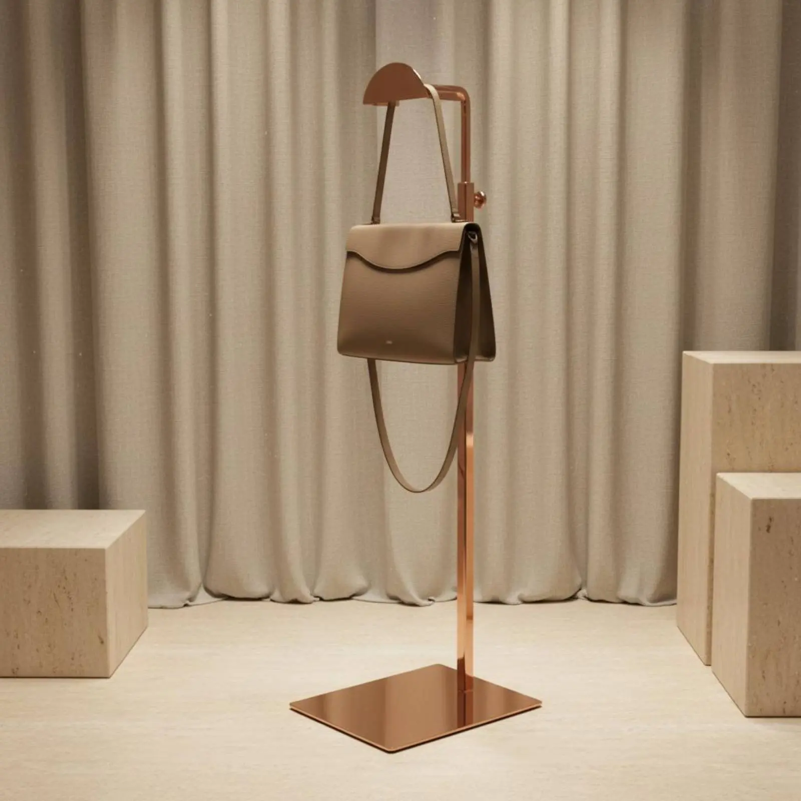 

Handbag Display Stand Modern Design Metal Bag Display Rack Purse Hanger Stand Space-Saving Metal Purse Holder Easy Assembly