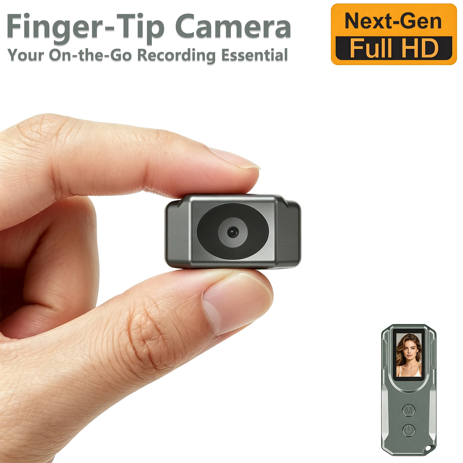 Cámaras de Dedo, Cámaras de Acción Compactas y Portátiles, con Pantalla, Mini Cámara de Vlogging de Bolsillo Full HD