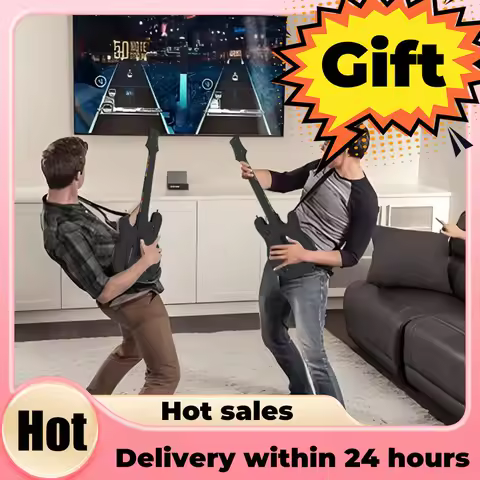 Wireless Guitar Controller 2.4G Wireless PC Guitar Controller with Strap &amp; Wireless Dongle for PS4 PS3 PC Guitar Hero Clone Hero