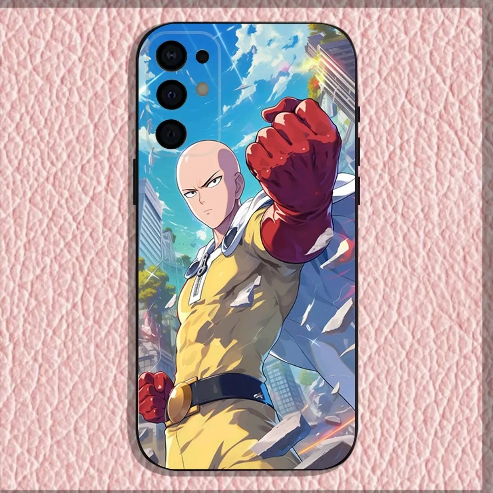 One P-Punch Man Saitama Phone Case For Samsung S25,S24,S21,S22,S23,S30,Ultra,S20,Plus,Fe,Lite,Note,10,9,5G Black Cover