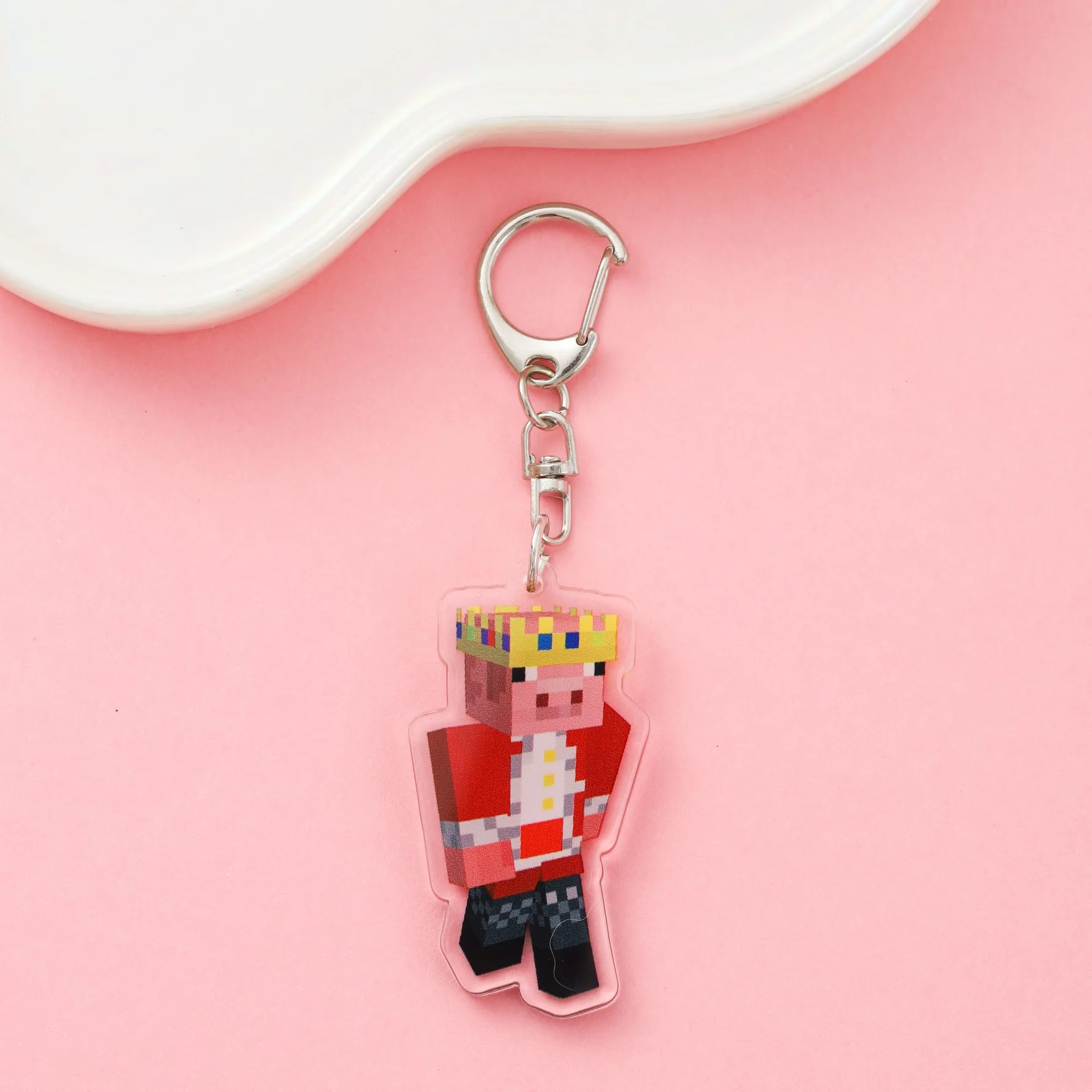 شخصيات اللعبة Minecraft الاكريليك سلسلة مفاتيح السيارة الملحقات العصرية حقيبة سحر ظهره قلادة حلقة رئيسية المشجعين الأصدقاء الهدايا