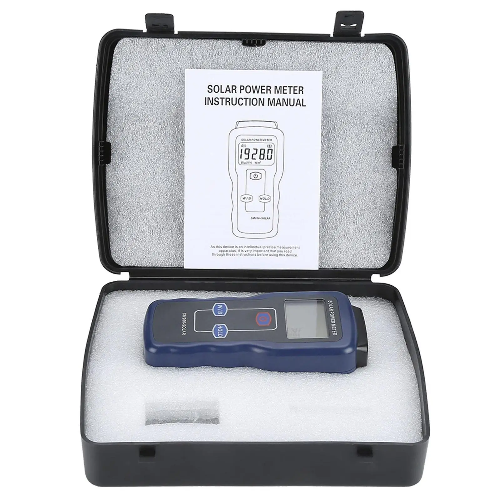 SM206 Digital Solar Power Meter - Solar Energy Radiation Measuring Instrument for Sunlight Testing