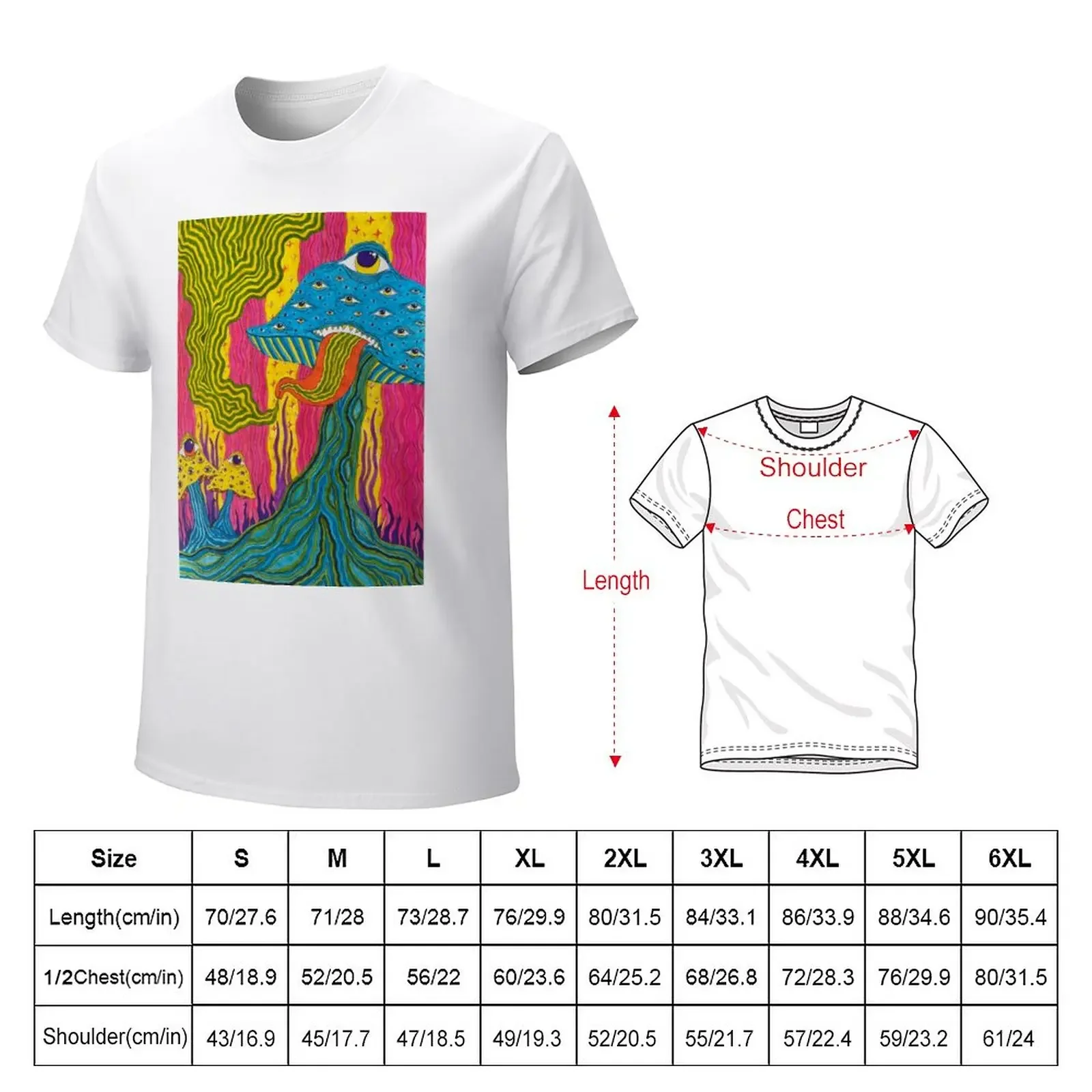 Trippy Eyeball Mushrooms T-Shirt sublime anime clothes oversized t shirt men