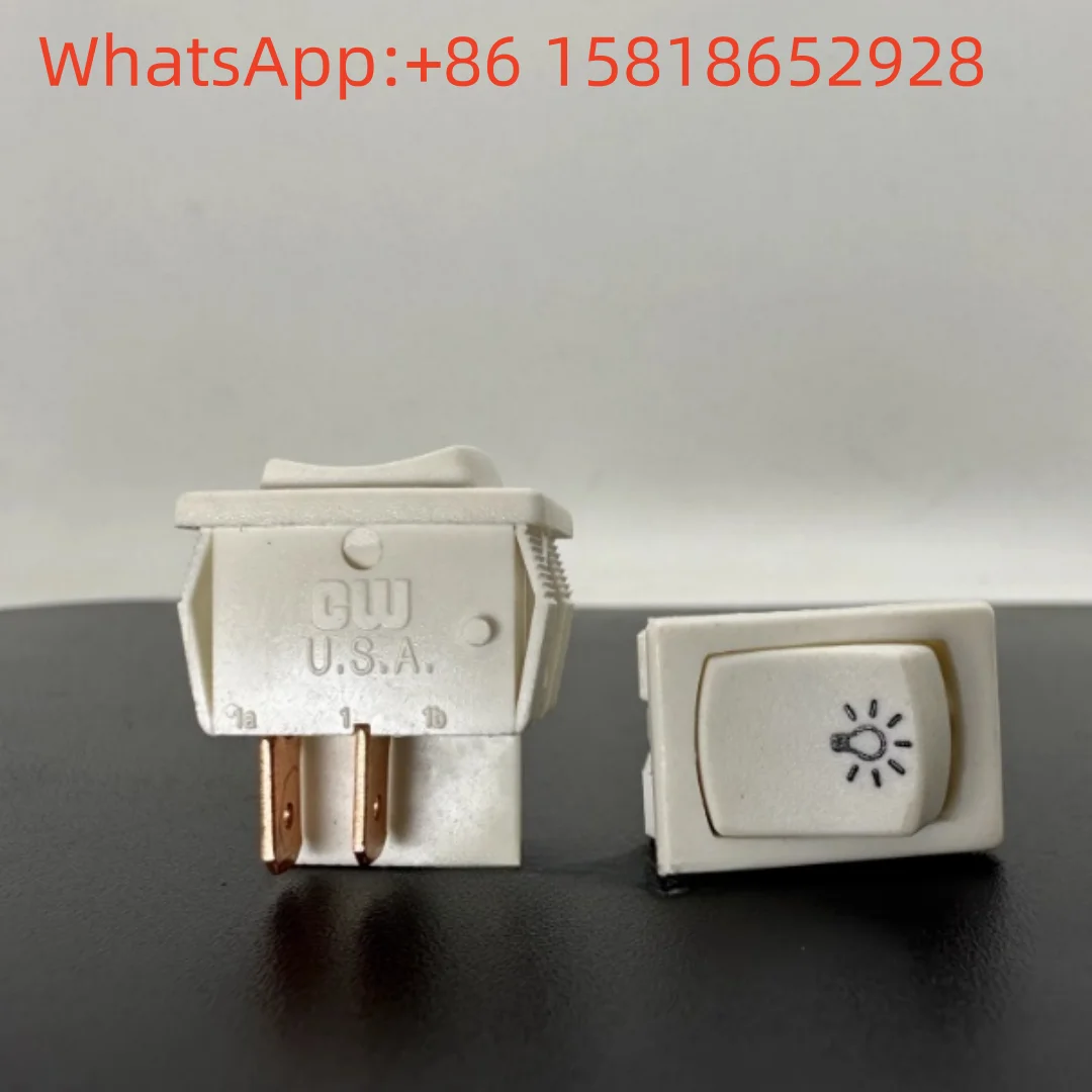 2pcs USA CW Small Boat-Shaped Power Switch Rocker Button with Reset 4-Pin 3-Position Rocker Switch 15*21MM
