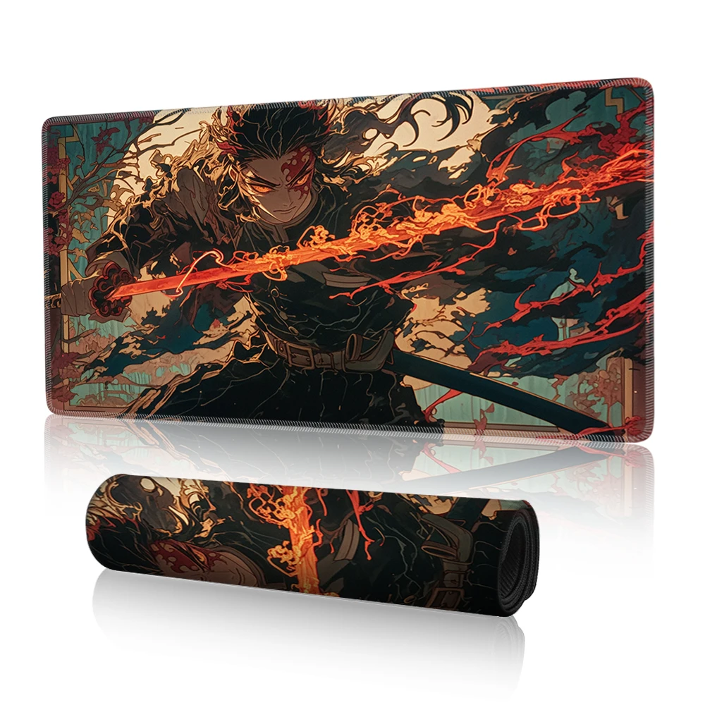 

Anime Mousepad Suitable for Demon Slayer Big Game mouse mats Rubber keyboard pad Desktop Protector Mouse Mat (JMGMZR4705 27)