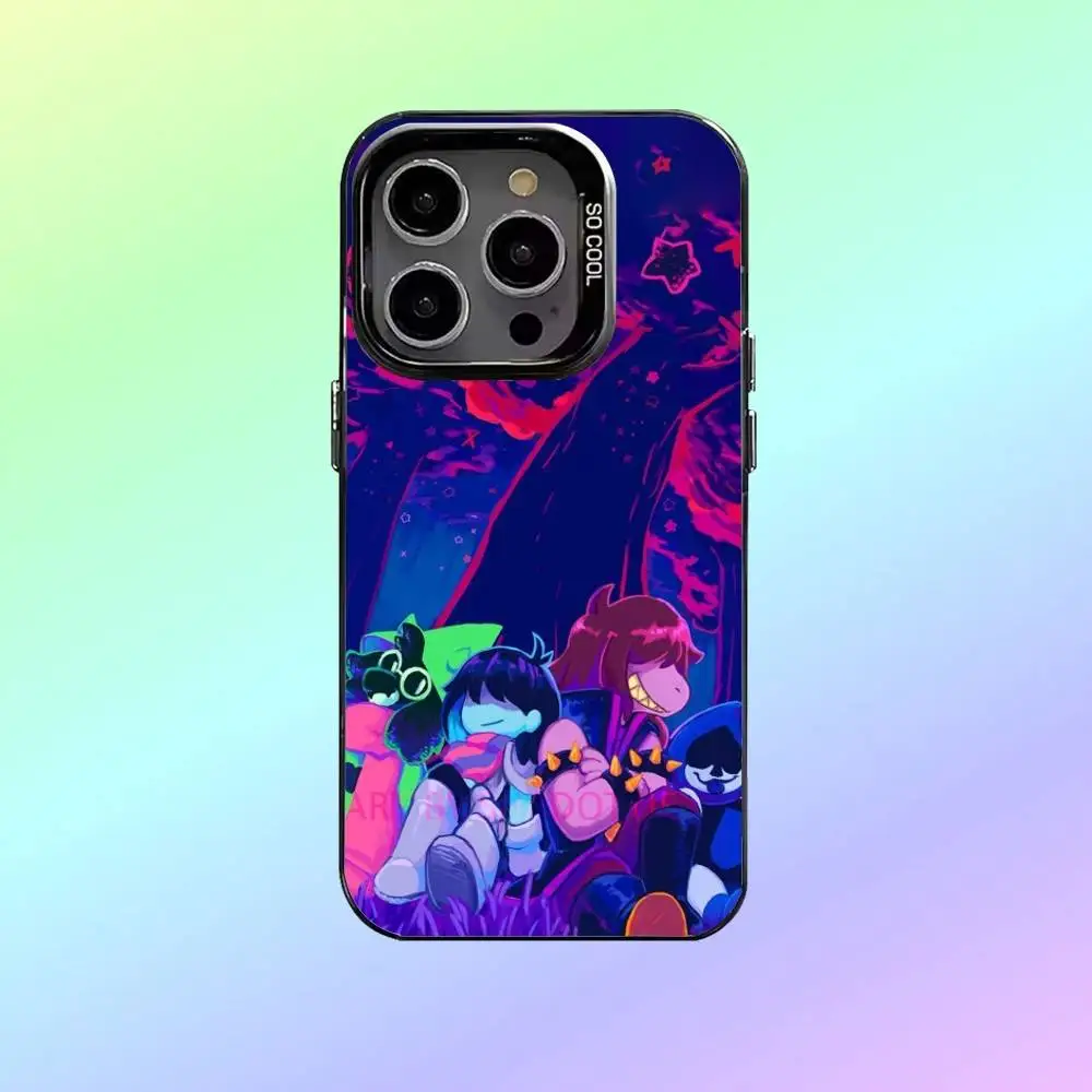Etui na telefon D-Deltarune Kris do iPhone'a 17, 16, 15, 14, 13, 12, 11 Plus, Pro Max, czarne, matowe, odporne na wstrząsy.