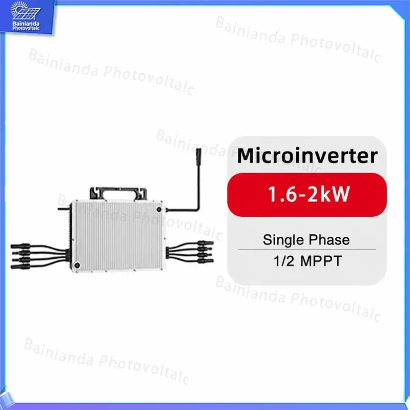 1.6kW 2kW Single Phase Micro Inverter 21.7% Efficiency PV Solar Power Converter Grid Tie Inverter for Residential Small