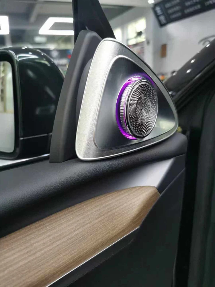 Applicable to Tesla rotary tweeter LED luminous tweeter 3D rotary car horn model3 modelY accessories