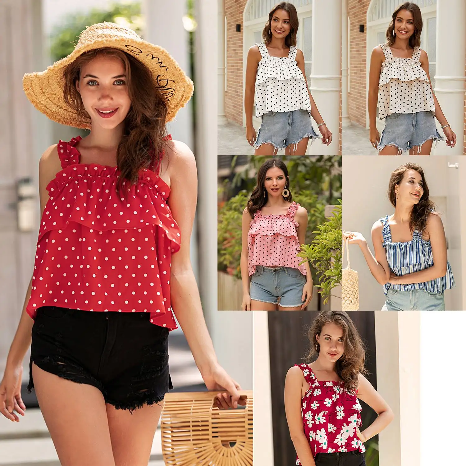 Cseta hoada informal con tirantes para mujer, diseño de un hombro, fibra de poliéster 00%, sin mangas, a la moda, para ...