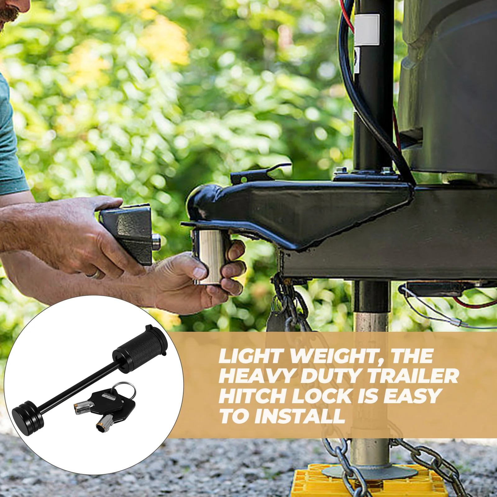 

Trailer Lock Set Heavy Duty High-Strength Hitch Pin Lock For Trailer Hitch Receiver Security Replacement With Key