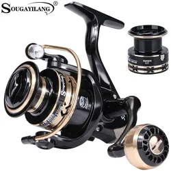 Sougayilang 낚시 릴 금속 스풀 1000-4000 최대 드래그 10kg EVA/볼 그립 스피닝 릴 바닷물 잉어 릴 낚시를위한 신선한