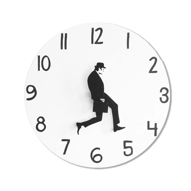 

of Silly Walk Wall Clock Novelty Comedian Wall Watch Funny Walking Silent Mute Clocks for Home Living Room