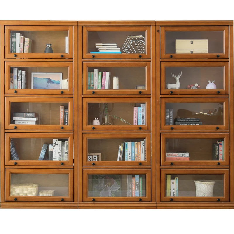 

Glass American solid wood, bookshelf shelf floor, children's living room locker