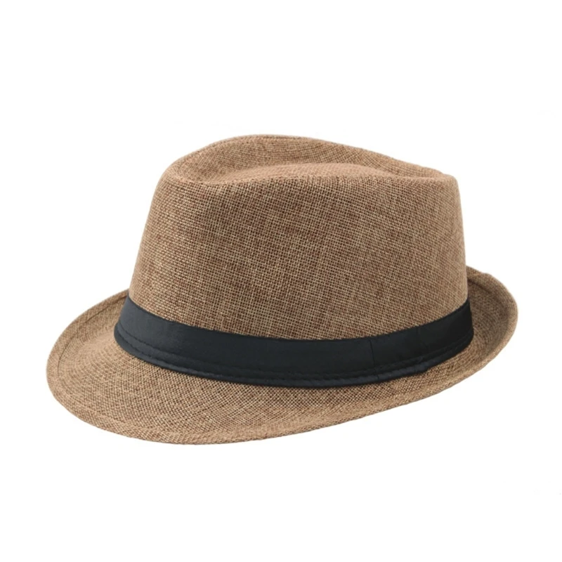 Sombrero Fedora para hombre Sombreros para Fedora en forma lágrima con bandas negras