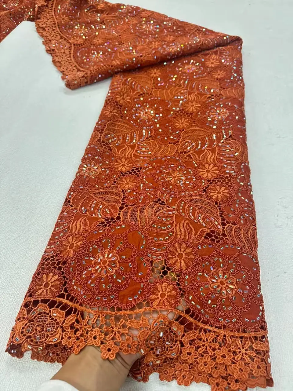 High Quality Chiffon Lace Fabric French Nigerian Embroidery African Mesh Fabrics For Women Wedding Dresses Cloths Sewing Hm201-1