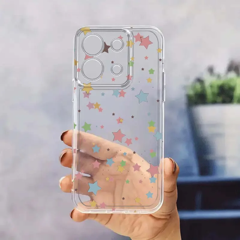 

Colorful star pattern Phone Case For Xiaomi Redmi 10 11 K30 K40 K50 K60 K70 Pro Prime Plus Ultra Zoom 5G Transparent